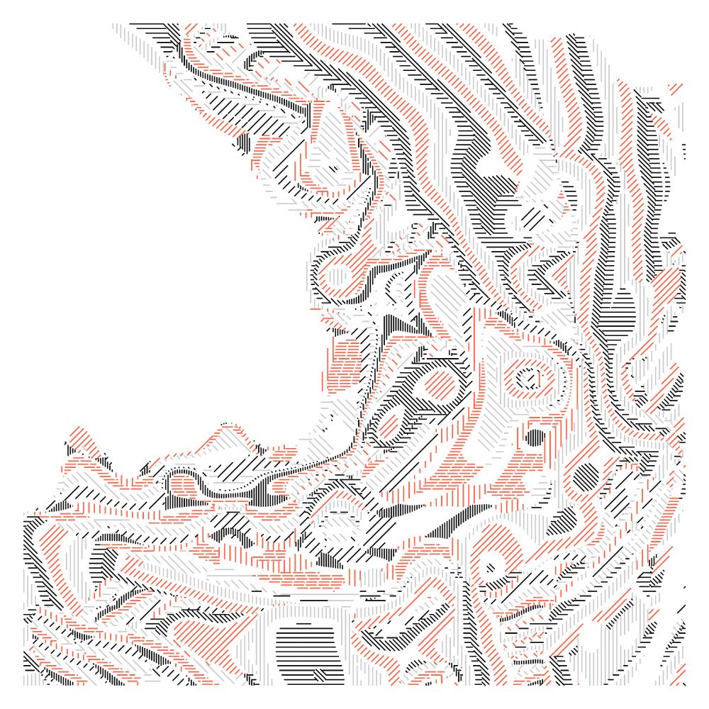 Curves drawn with red, grey and black hatching in different directions