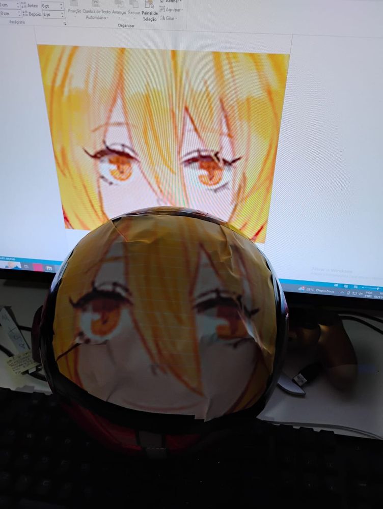 A ball with Donqui's face taped to it