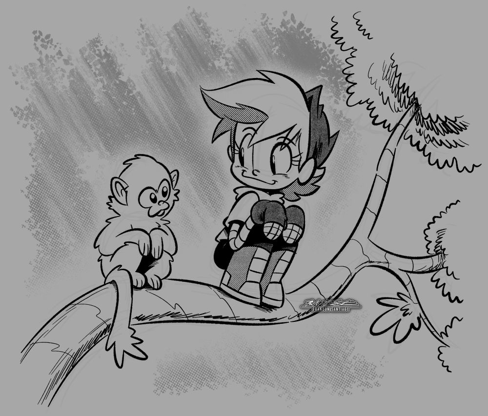 Chloe hanging out with a Gold Snub-Nosed Monkey.