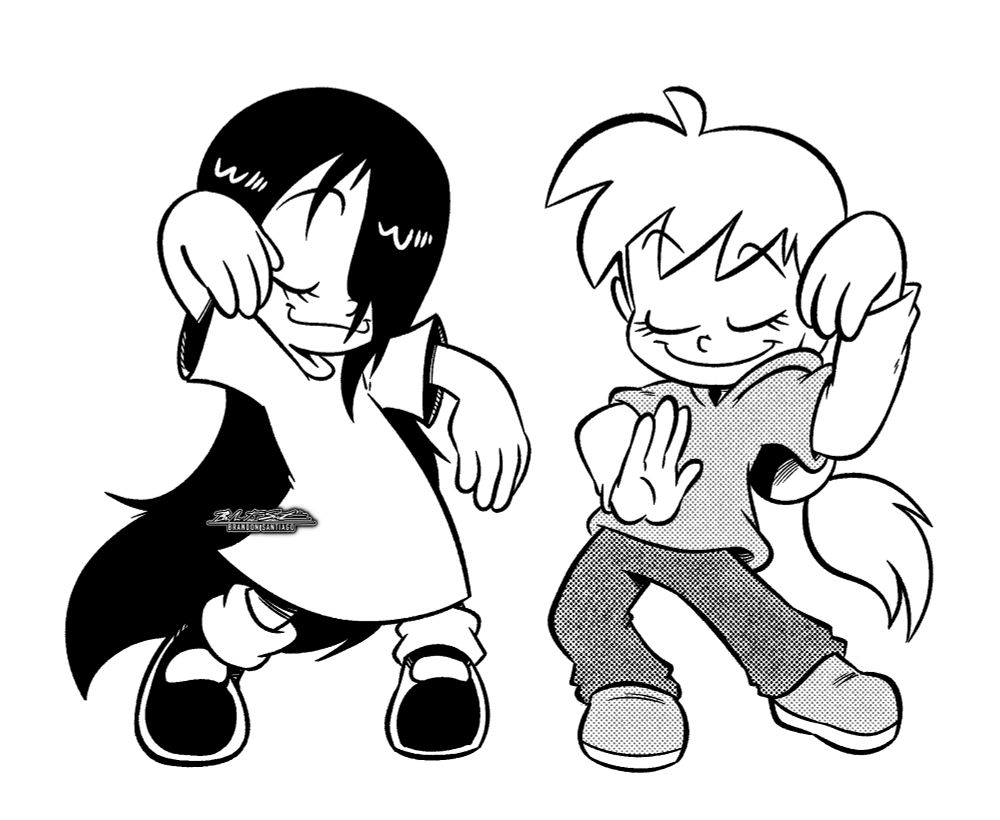 Erma and Amy dancing.