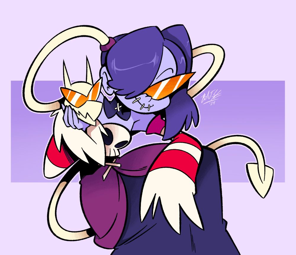 Squigly from Skullgirls wearing her 'Cool Girl' sunglasses.