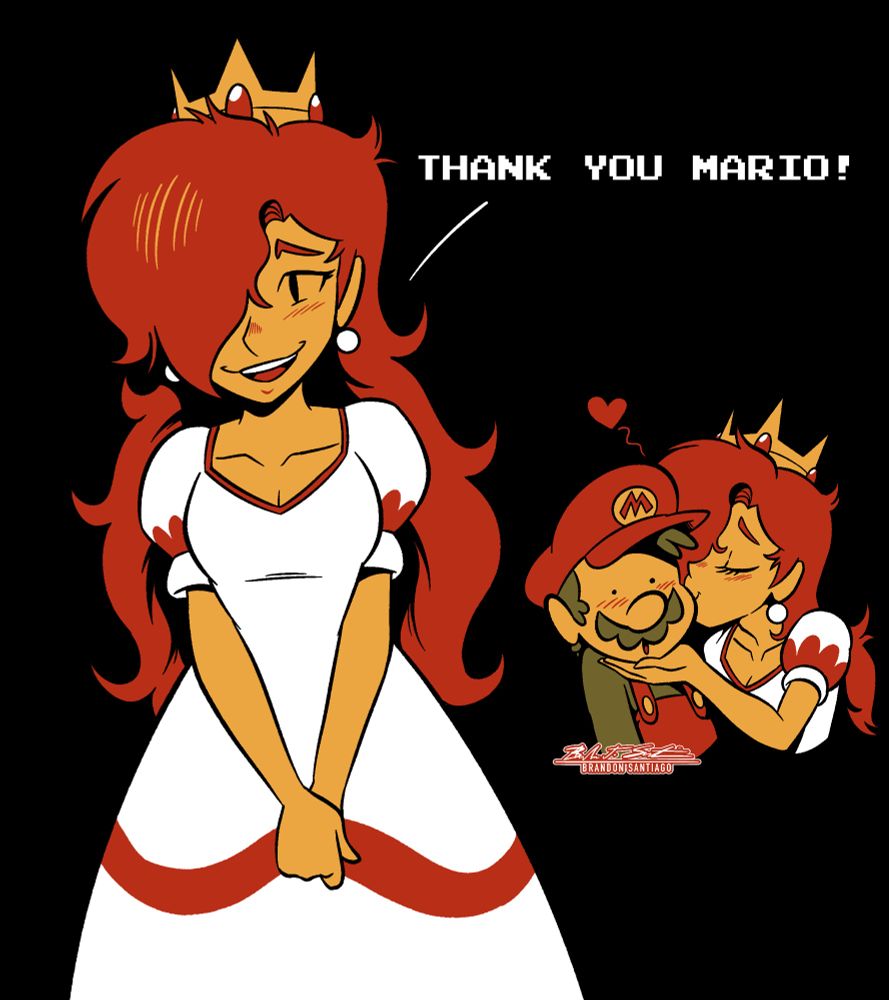 The original NES Peach art that eventually became my own character, Tracy Swan.
