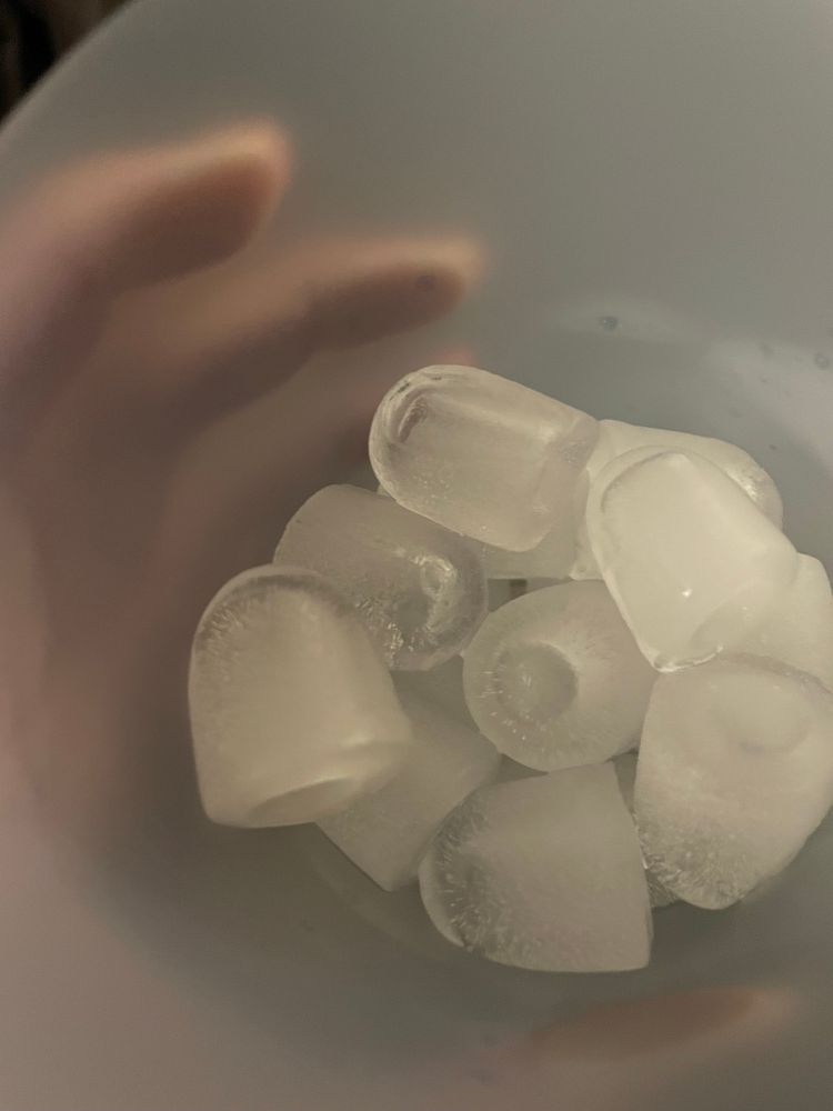 view inside the cup, it's got a pile of nugget ice which is famously the cup shaped ice 