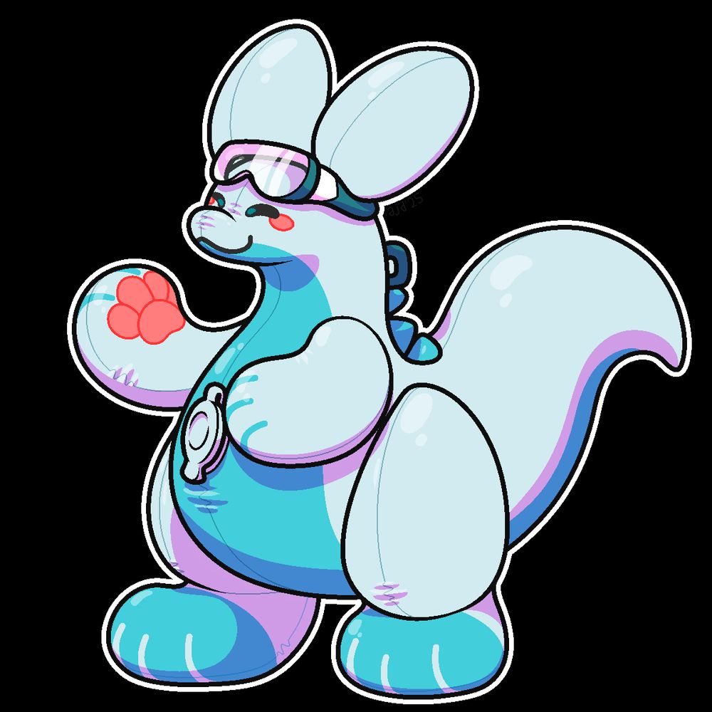Digital art drawn in SAI V2. Coloured and shaded binary-pen drawing of Squeaks for TuxedoDragon