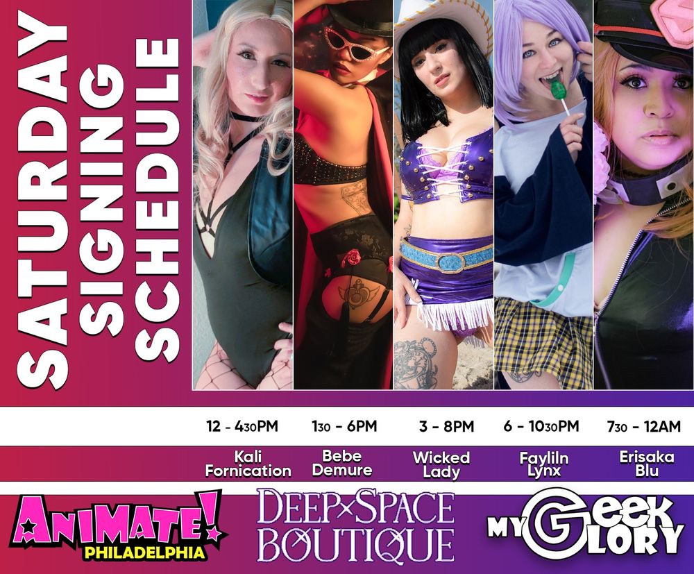 Saturday signing schedule for Animate Philadelphia 