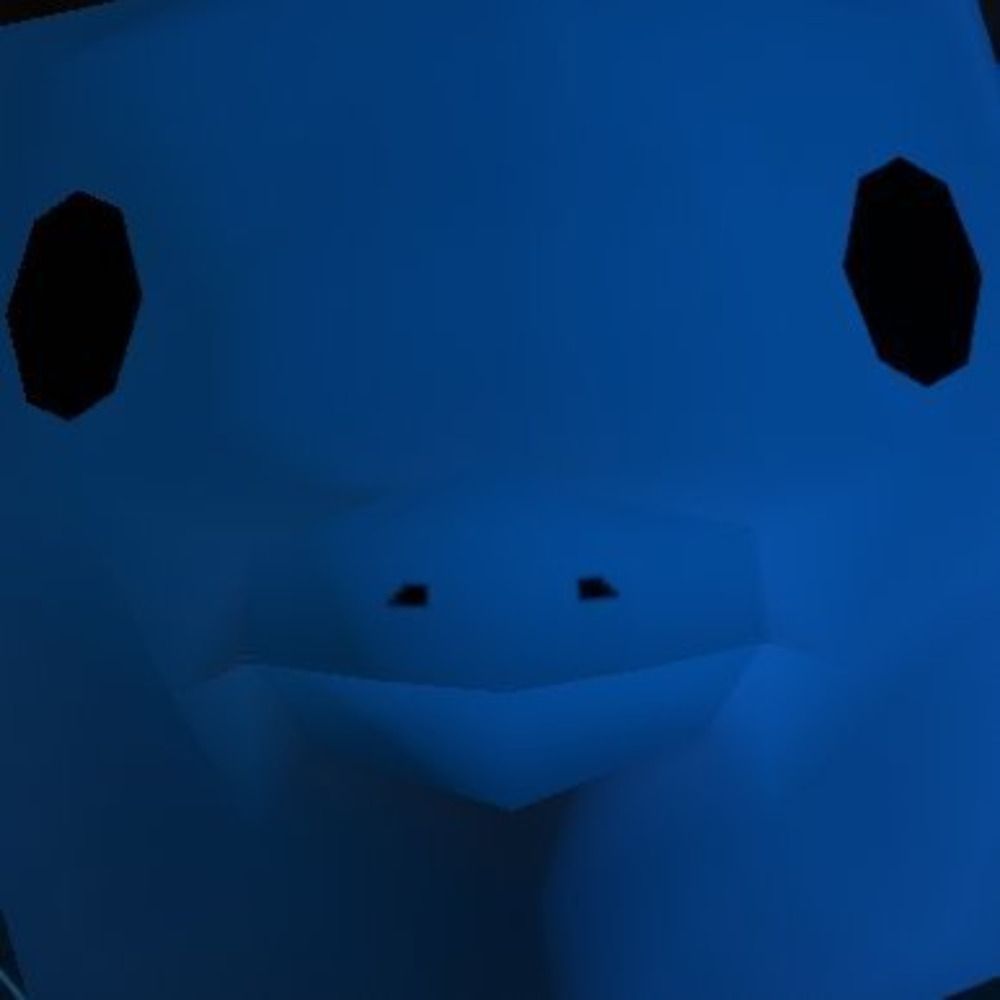 Full screen face photo of my low poly kobold avatar