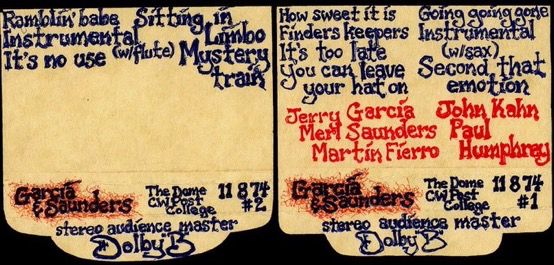 Average setlist of a Legion of Mary show, as demonstrated by this bootleg tape J-card: Mostly covers, with some original instrumentals. 