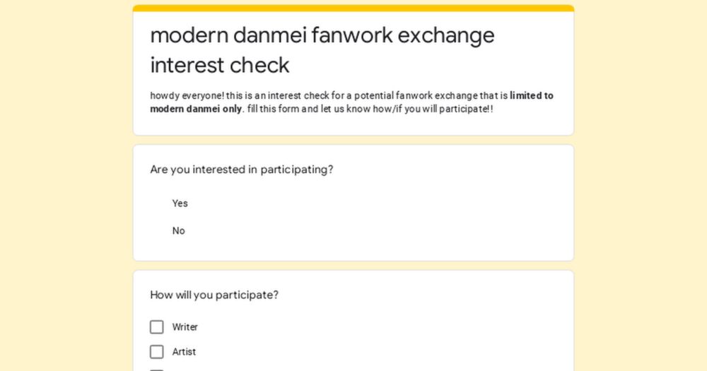 modern danmei fanwork exchange interest check