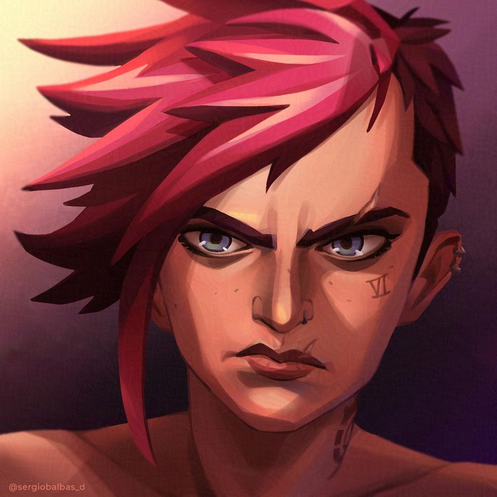 Portrait of Arcane Vi (League of Legends).