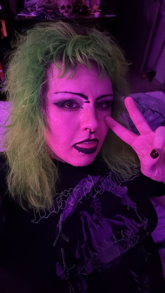 selfie in goth makeup