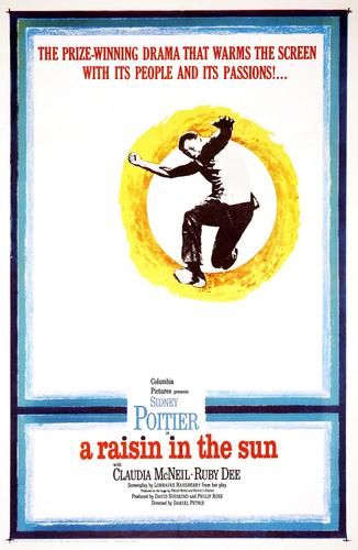1961 poster for movie "A Raisin In The Sun" starring Sidney Poitier, Claudia McNeil and Ruby Dee
