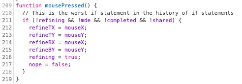 Snippet of code preceded by the comment: "This is the worst if statement in the history of if statements"