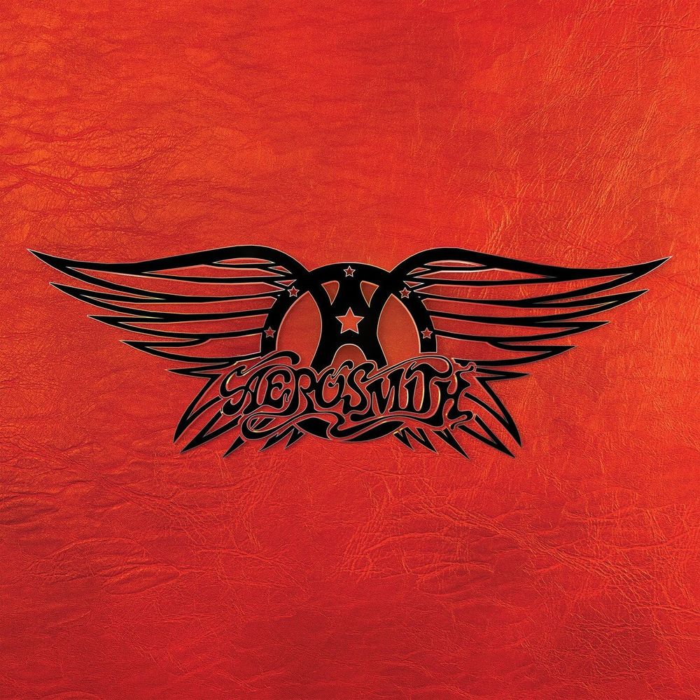 Album cover of Aerosmith's Greatest Hits album, featuring the rock band's logo on a red background.
