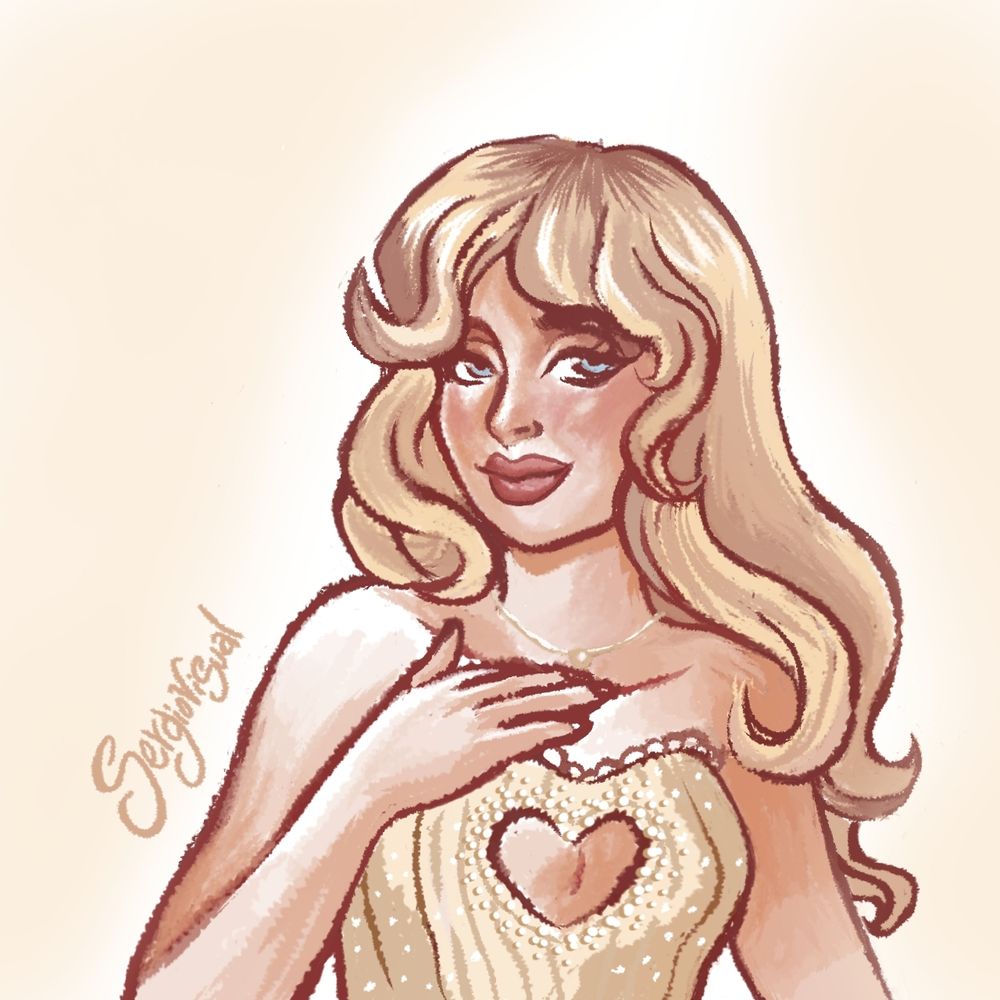 Singer sabrina carpenter cute girl pop diva drawing fanart cartoon