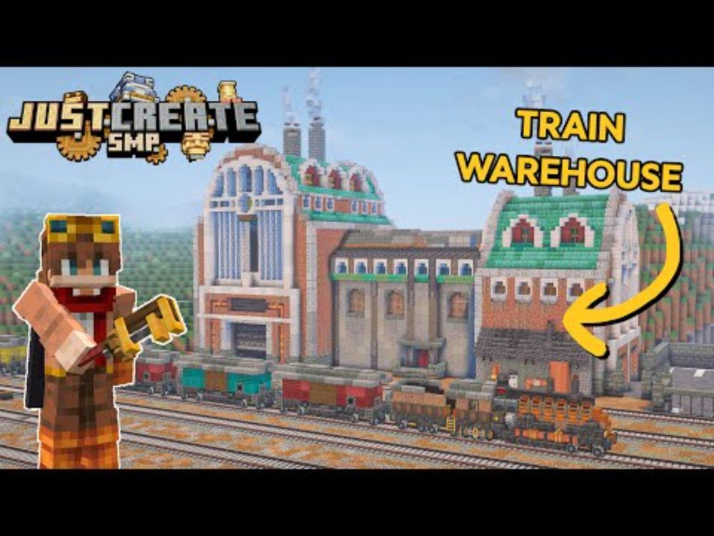I Built a TRAIN WAREHOUSE in Minecraft Create Mod (#13)