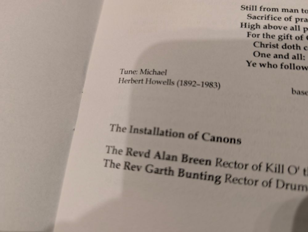 Service sheet showing installation of cabins

The Revd Alan Breen
The Revd Garth Bunting 