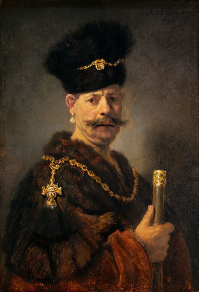 "A polish nobleman" by Rembrandt (The szlachta in question is Andrzej rej, the grandson of Mikołaj rej