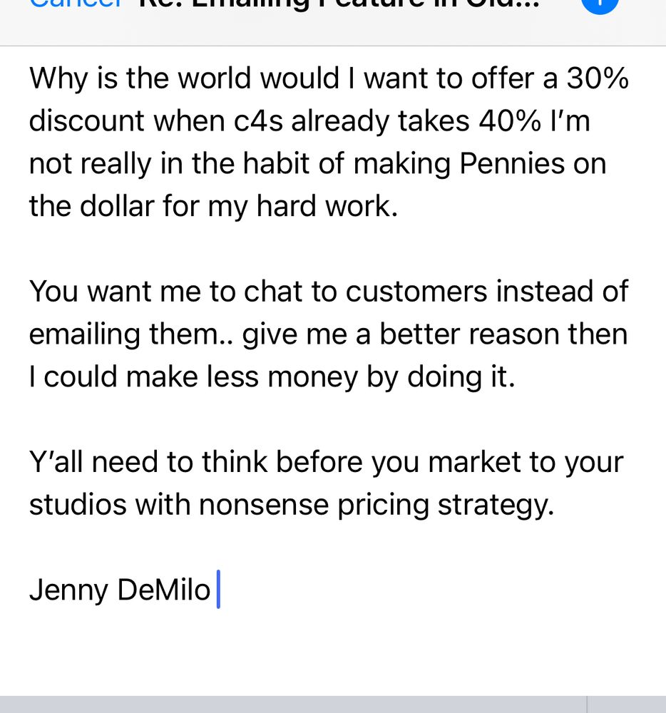  email telling c4s to get bent 