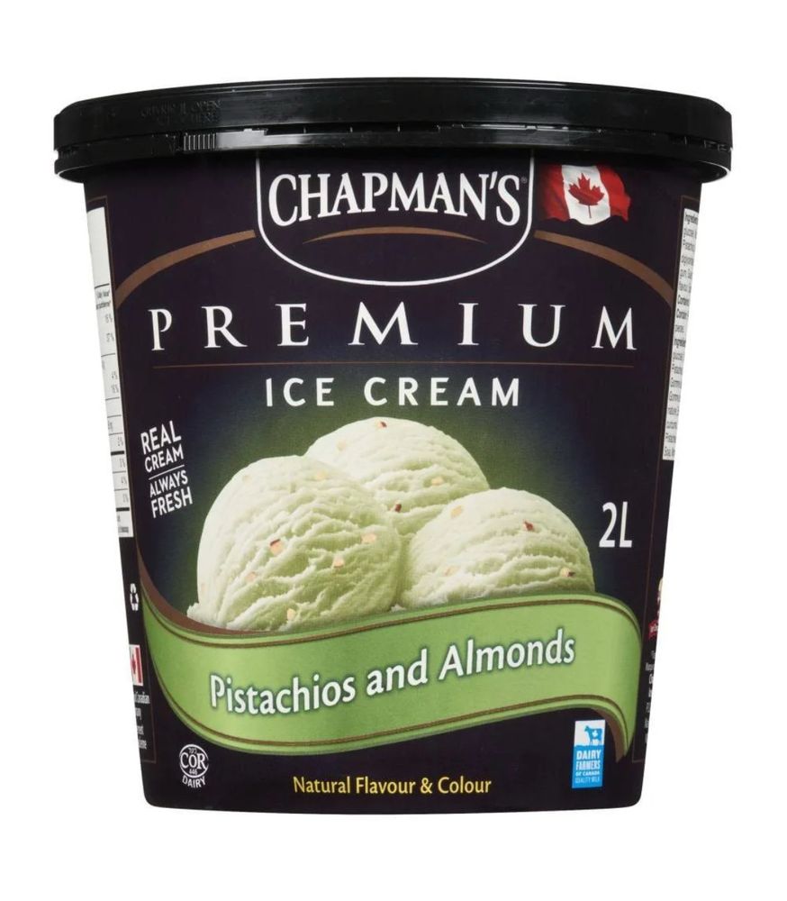 Photo of Chapmans Premium Ice Cream in pistachio and almond flavour