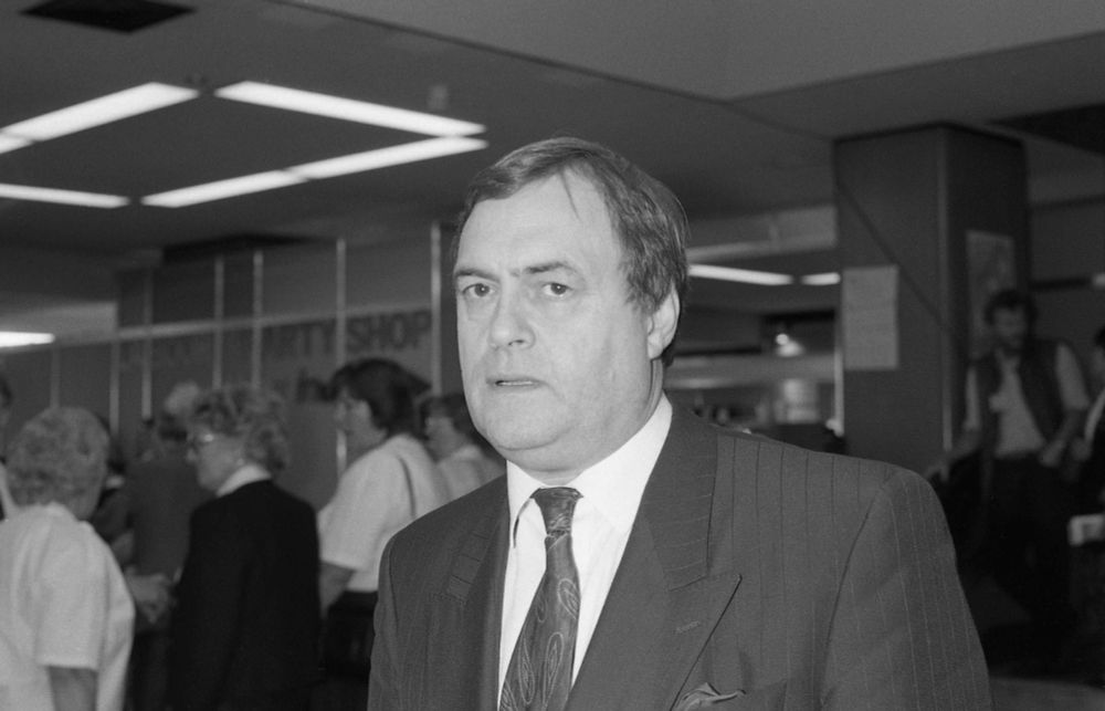 John Prescott, Deputy Leader of the Labour Party, visits the party conference on October 1, 1991 in Brighton, Sussex. Credit: David Fowler