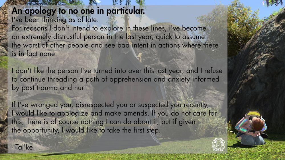 A text of apology written on top of a screenshot. 