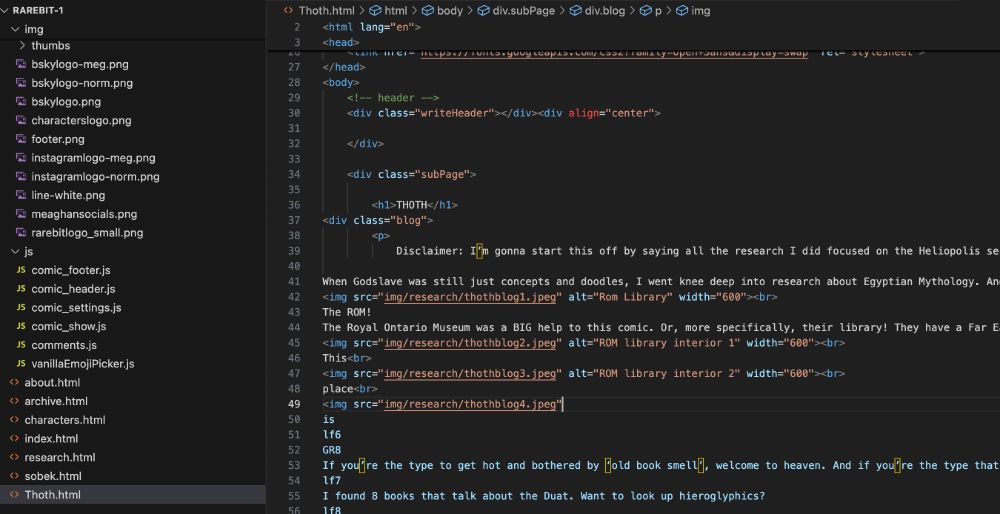 screenshot from the code editing program Visual Studio Code, filled with rudimentary html code.
