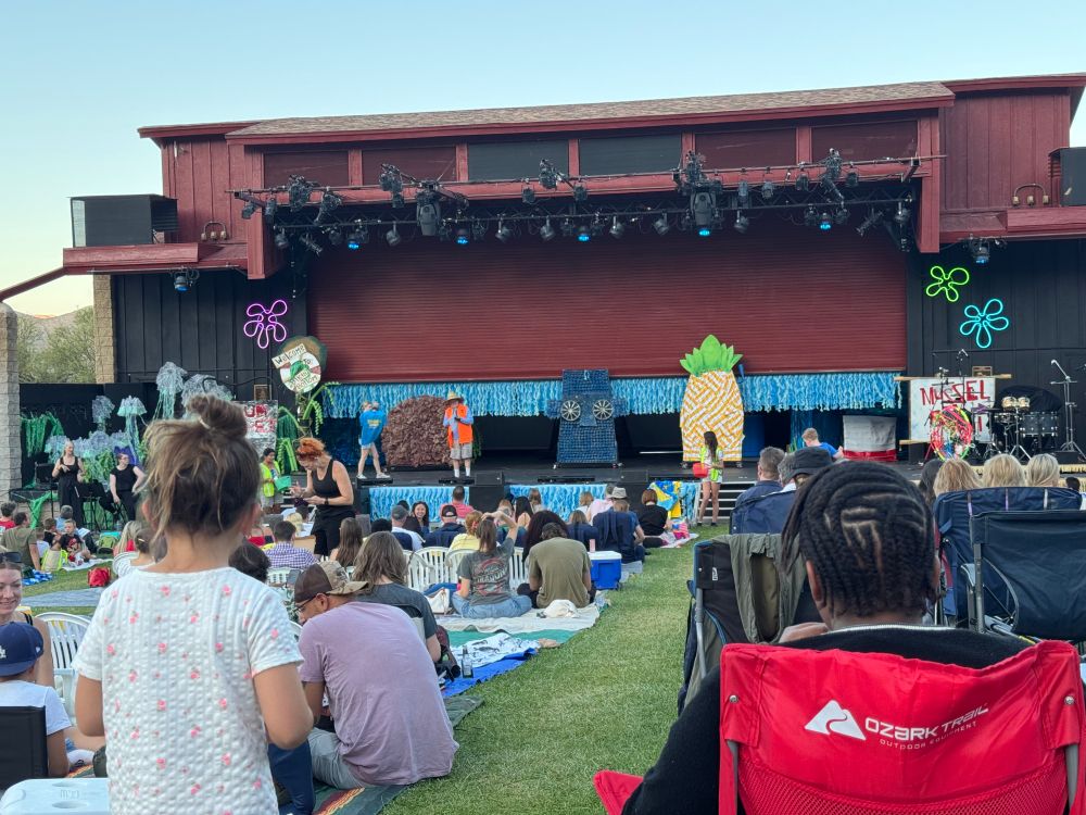 Super Summer Theater Sponge Bob Square Pants the musical at Spring Mountain Ranch State Park The meadows is full and is about 15 degrees cooler than the valley