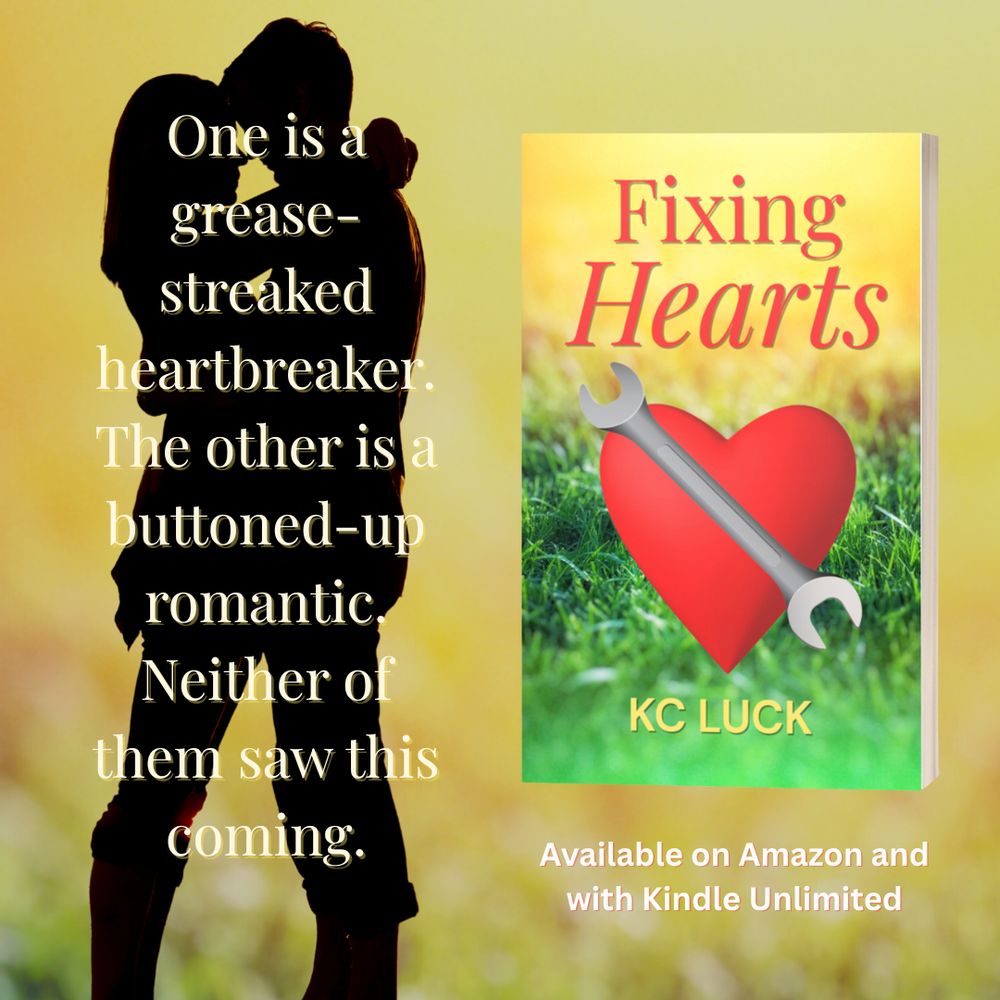 Outline of two women hugging and the cover of Fixing Hearts