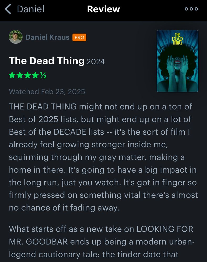 The first paragraph of my review of the dead thing. 