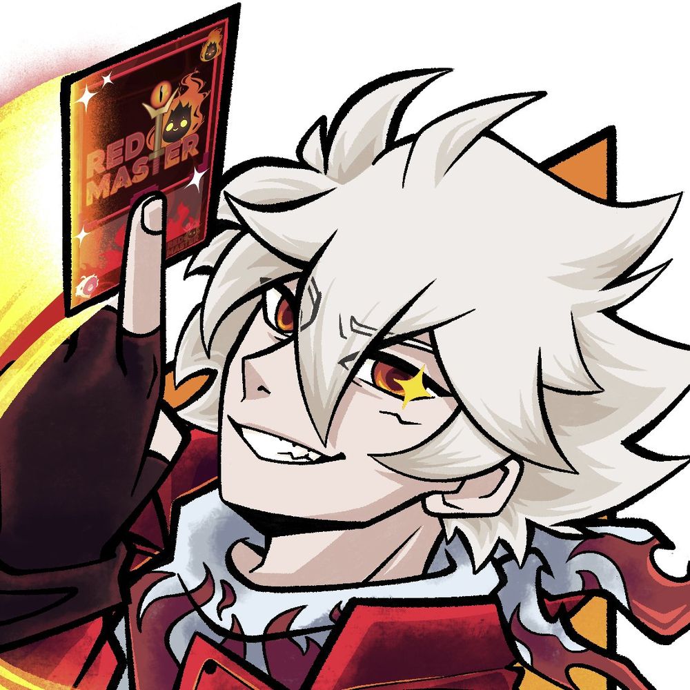 Image of Red smirking at you while holding a card