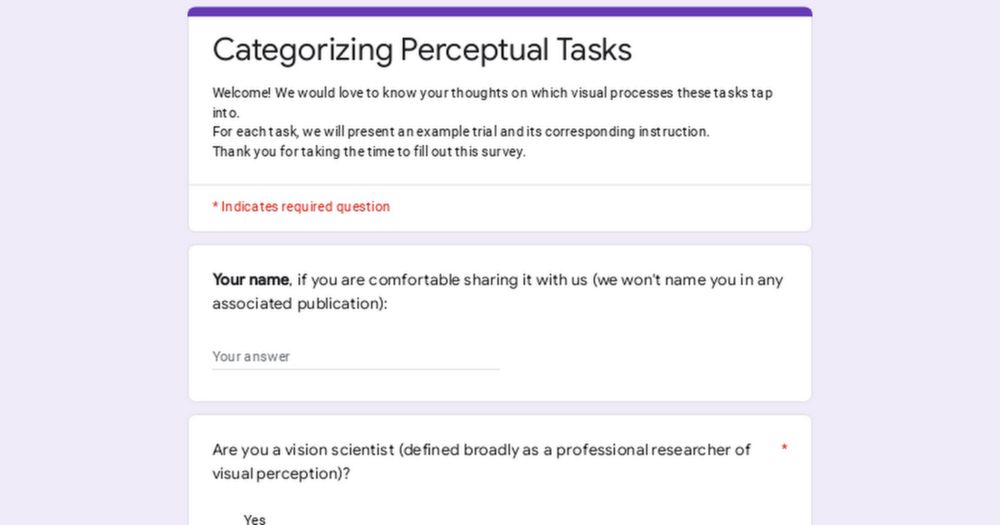 Categorizing Perceptual Tasks