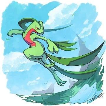 Grovyle is a green and red lizard creature