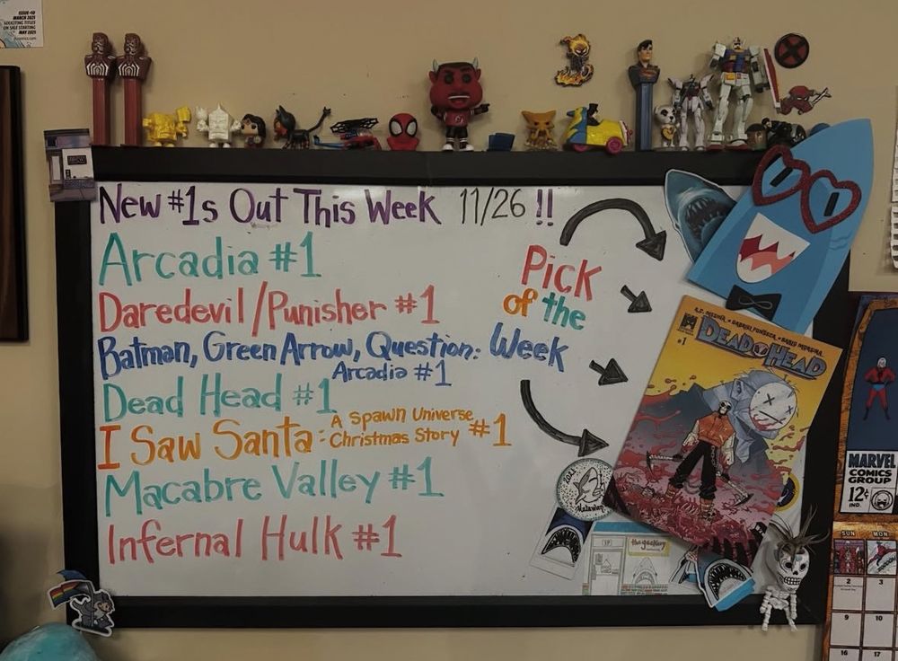 New release board at the geekery 