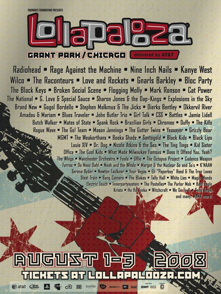 Lollapalooza 2008 lineup 