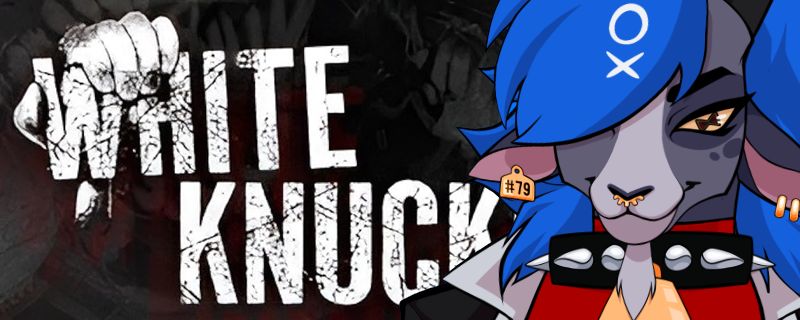 A promotional banner of PUNKR0XY, a Twitch VTuber who is a Grey Goat with Blue Hair.