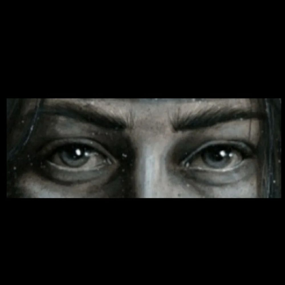 Enmarcado en un cuadro se ven los ojos de una joven, profundos y húmedos, que transmiten sabiduría y seguridad.