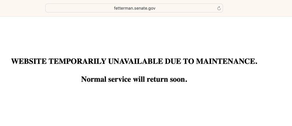 Screengrab of a message saying his contact page is unavailable due to maintenance.