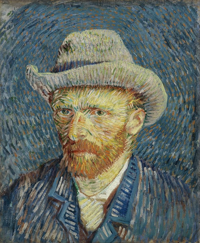 Van Gogh, auto-retrato com chapéu de feltro cinza