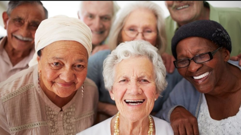 Group of smiling senior citizens.