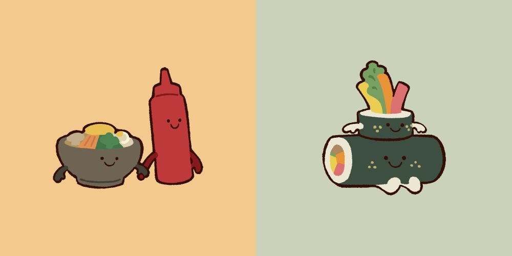 jellycat parodies of bibimbap and kimbap