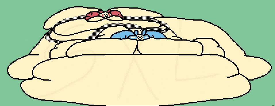 a massively obese minun with a smaller plusle on them