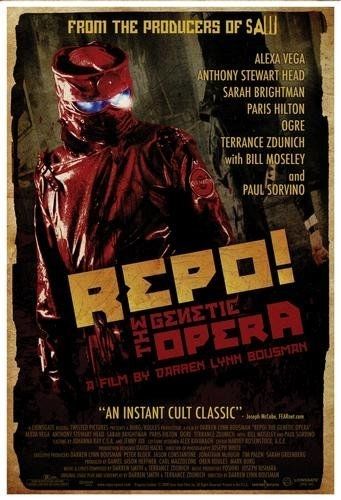 Poster for Repo! The Genetic Opera featuring the red clad Repoman.