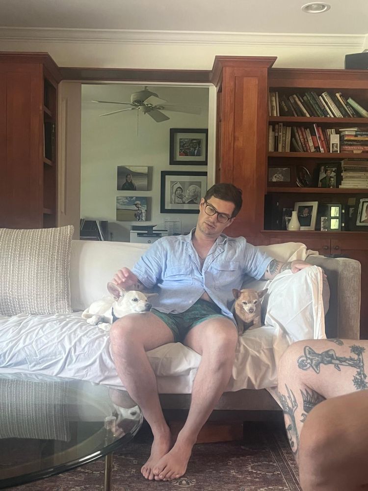 Loving father with his two biological children 