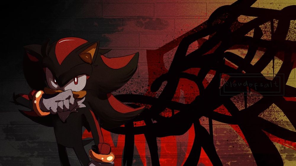 Shadow the Hedgehog poses like one of those iconic nightcore MV from the 2000s