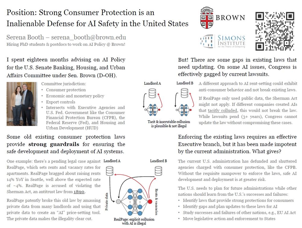 A poster for the paper "Position: Strong Consumer Protection is an Inalienable Defense for AI Safety in the United States"
