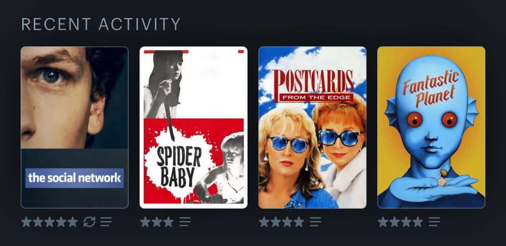The Social Network, Spider Baby, Postcards from the Edge, Fantastic Planet