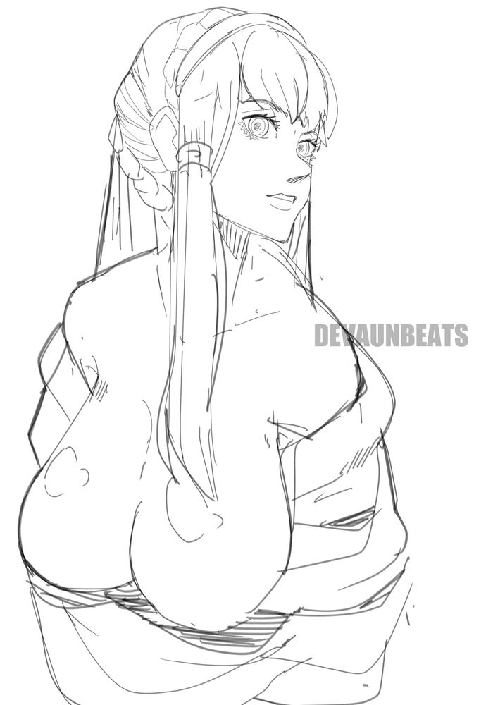 Simple sketch of a woman with large breast slightly leaning over


#art #boobs #nsfwart #sketch 