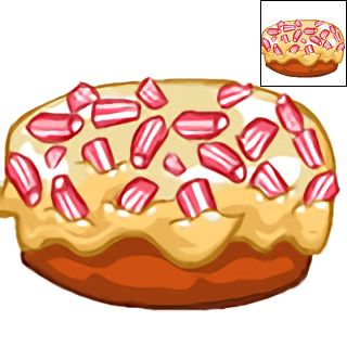 The Neopets item "Candy Cane Cake".