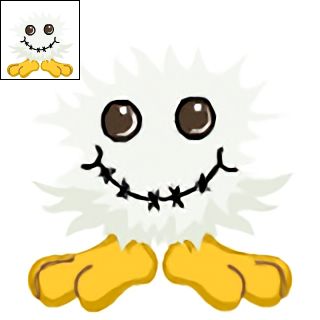 The Neopets item "White Evil Fuzzle".