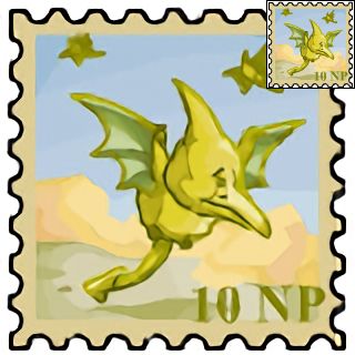 The Neopets item "Flying Korbats Stamp".
